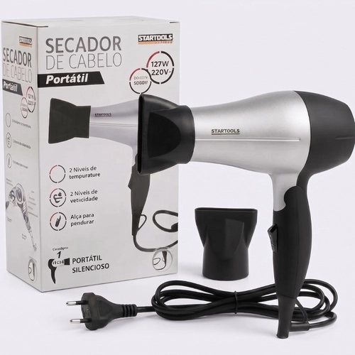 Secador De Cabelo Portátil 1200W Bivolt Dobrável Com Cabo