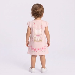 Vestido Infantil Menina Estampado Gatinha Upalôo