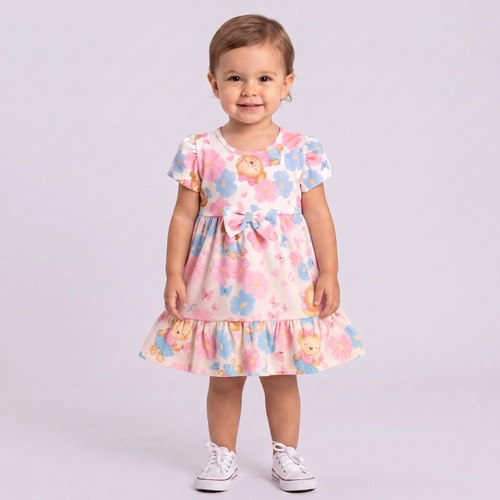 Vestido Infantil Menina Estampado Floral Upalôo
