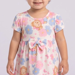 Vestido Infantil Menina Estampado Floral Upalôo