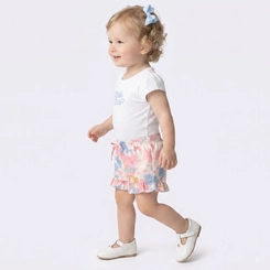 Conjunto Infantil Menina Blusa E Shorts Estampado Upalôo