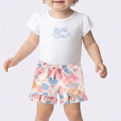 Conjunto Infantil Menina Blusa E Shorts Estampado Upalôo