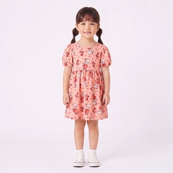 Vestido Infantil Menina Gatinha Manga Curta Bufante Upalôo