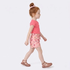 Conjunto Infantil Menina Shorts Estampado E Blusa Upalôo