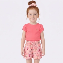 Conjunto Infantil Menina Shorts Estampado E Blusa Upalôo