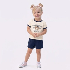 Conjunto Infantil Menina Blusa E Shorts Ursinho Upalôo