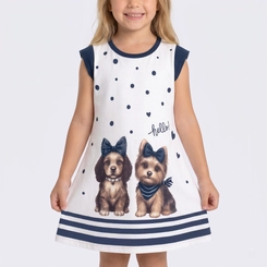 Vestido Infantil Menina Estampado Cachorrinhos Upalôo