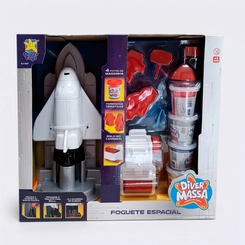 Brinquedo Foguete Espacial Com Massinha E Acessórios