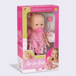 Boneca Aninha Dorme Bebê Com Acessório