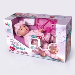 Boneca Bebê Primeira Consulta Com Kit Médico