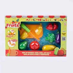Kit Frutinhas Velcro Creck-Creck Com Faca E Tábua De Corte
