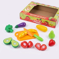 Kit Frutinhas Velcro Creck-Creck Com Faca E Tábua De Corte