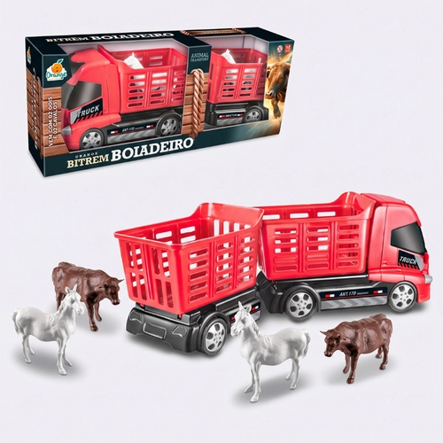 Caminhão De Brinquedo Bitrem Boiadeiro