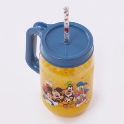 Caneca Pote Com Canudo Estampado Mickey E Amigos 580ML