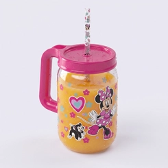 Caneca Pote Com Canudo Estampado Minnie 580ML