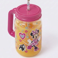Caneca Pote Com Canudo Estampado Minnie 580ML