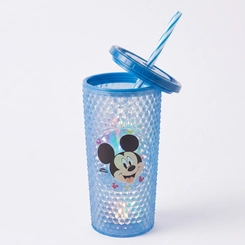 Copo Led Diamantado Com Tampa E Canudo Mickey 490ML