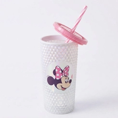 Copo Led Diamantado Com Tampa E Canudo Minnie 490ML