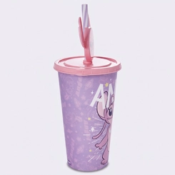 Copo Estampado Angel Com Tampa E Canudo Pin 500ML